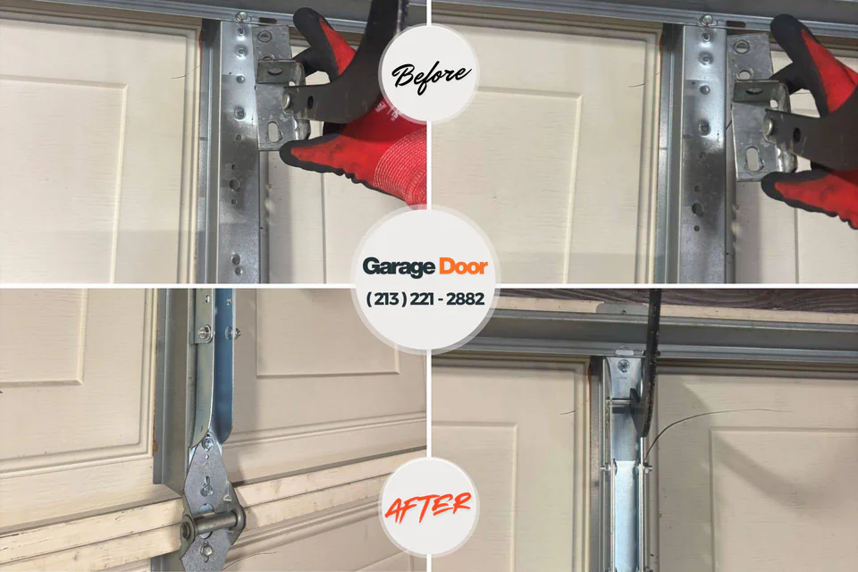 Before and after: garage door repair Snow Hill, NC